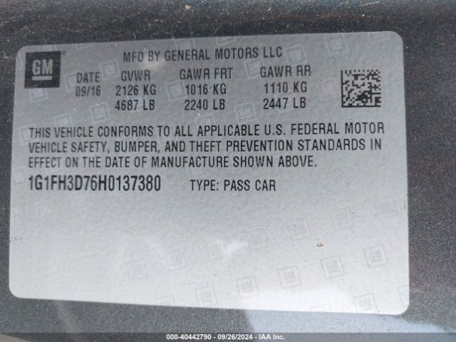 2017 CHEVROLET CAMARO 1G1FH3D76H0137380 Photo 8
