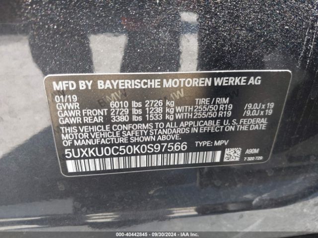 5UXKU0C50K0S97566 BMW X6 Sdrive35i