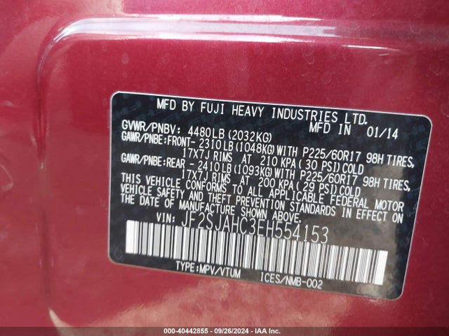 Subaru Forester 2.5i Limited 2014 JF2SJAHC3EH554153 Image 9