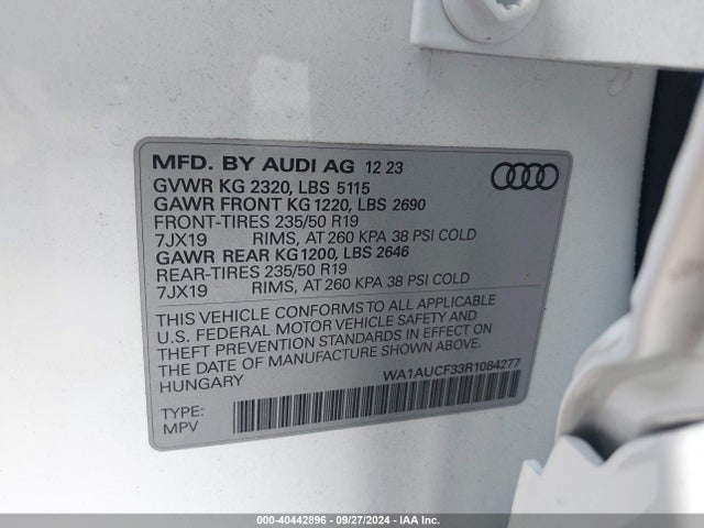 WA1AUCF33R1084277 Audi Q3 Premium 40 Tfsi Quattro Tiptronic