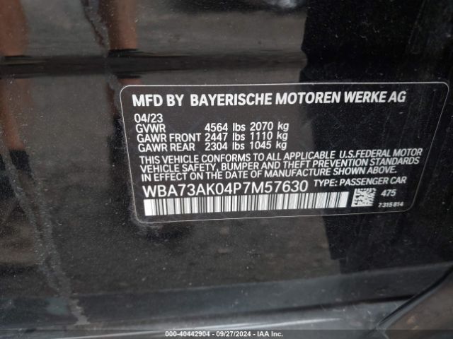 WBA73AK04P7M57630 BMW 228 Gran Coupe I Xdrive