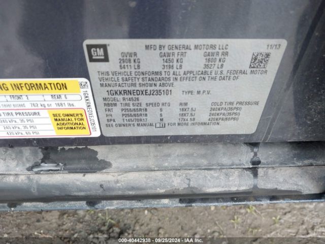 1GKKRNEDXEJ235101 GMC Acadia Sle-1
