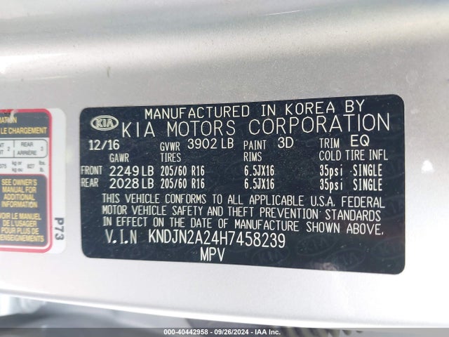 KIA Soul 2017 KNDJN2A24H7458239 Image 9