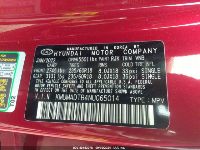 KMUMADTB4NU065014 Genesis Gv70 2.5t Awd