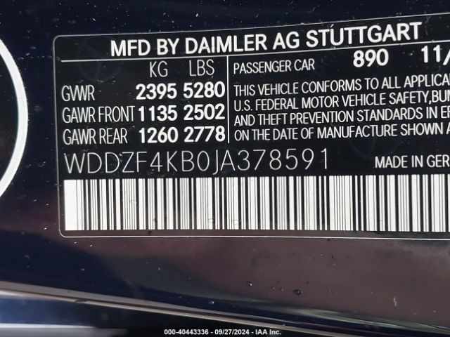 WDDZF4KB0JA378591 Mercedes-Benz E 300 4matic