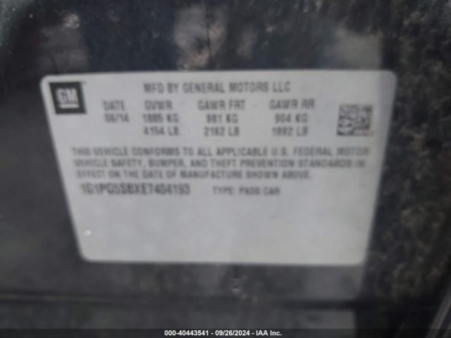 1G1PG5SBXE7404193 Chevrolet CRUZE LTZ