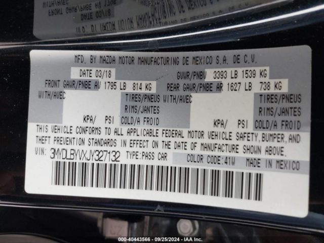 3MYDLBYVXJY327132 Toyota YARIS IA