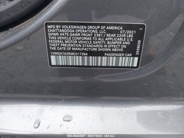 1VWSA7A35MC017384 Volkswagen Passat 2.0t Se