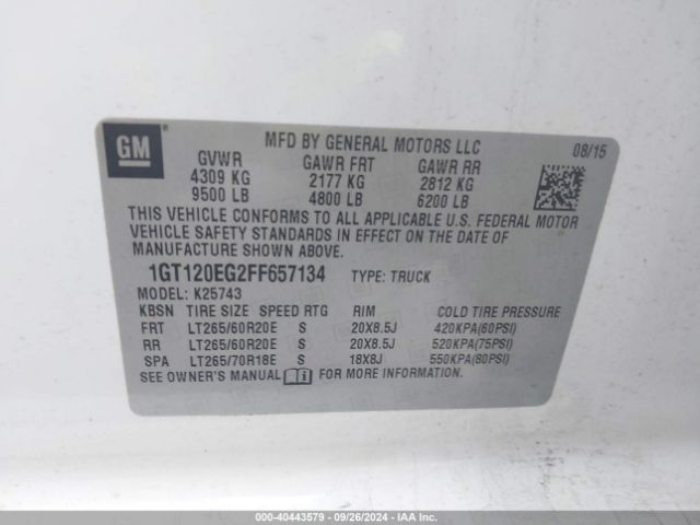 1GT120EG2FF657134 GMC Sierra 2500hd Denali