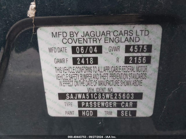 2005 JAGUAR X-TYPE SAJWA51C85WE25603 Photo 8