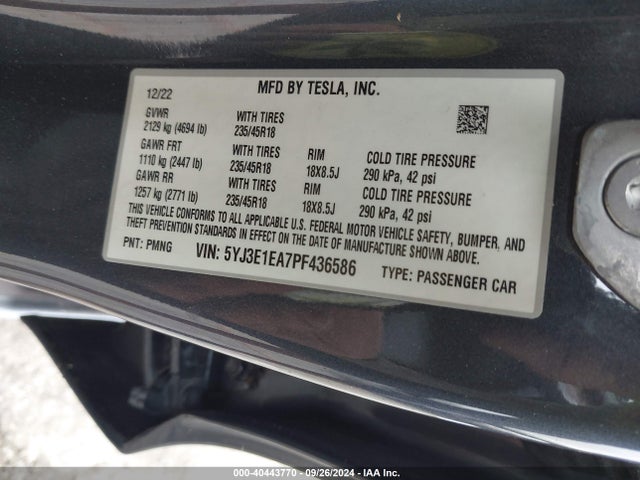 2023 TESLA MODEL 3 5YJ3E1EA7PF436586 Photo 8