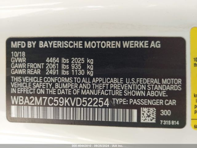 WBA2M7C59KVD52254 BMW 230I