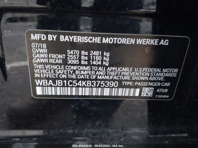 WBAJB1C54KB375390 BMW 530e Xdrive Iperformance
