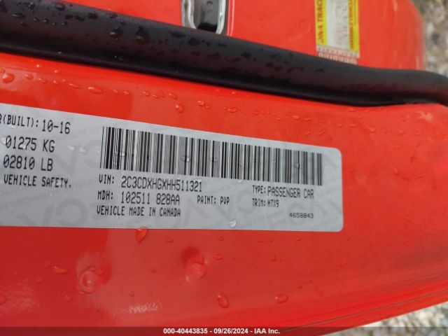 2C3CDXHGXHH511321 Dodge Charger Sxt Rwd