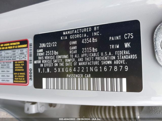 5XXG64J21NG167879 KIA K5 Gt-line