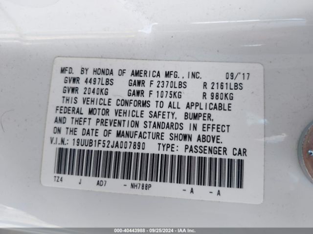 19UUB1F52JA007890 Acura Tlx Tech Pkg