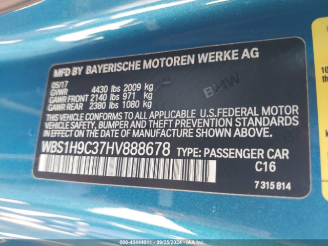 WBS1H9C37HV888678 BMW M2