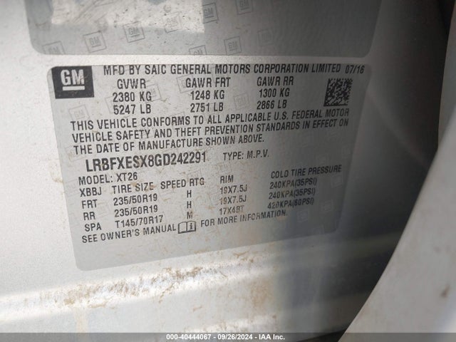 LRBFXESX8GD242291 Buick Envision Premium I