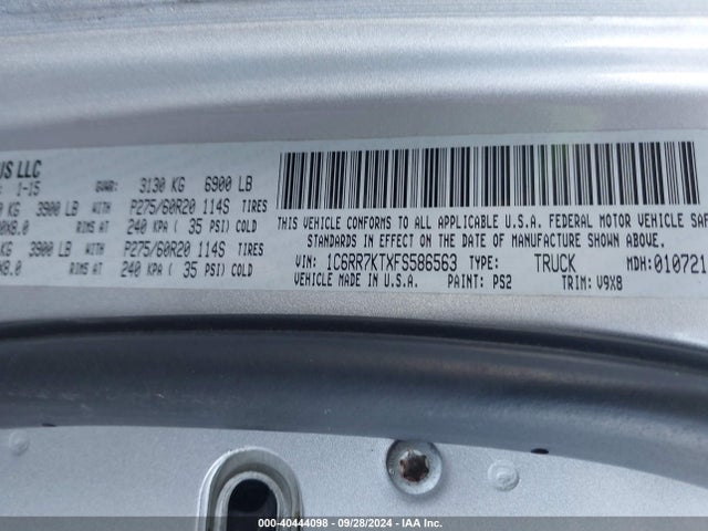 RAM 1500 Express 2015 1C6RR7KTXFS586563 Image 9