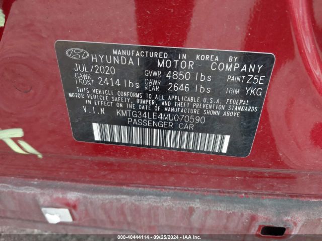 KMTG34LE4MU070590 Genesis G70 3.3t Rwd