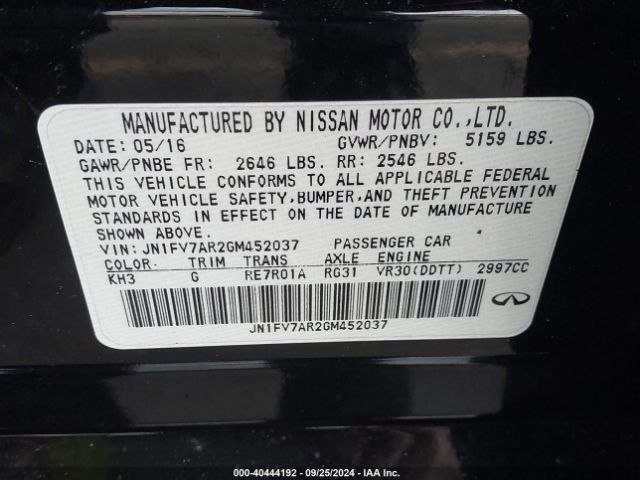 JN1FV7AR2GM452037 Infiniti Q50 3.0t Red Sport 400