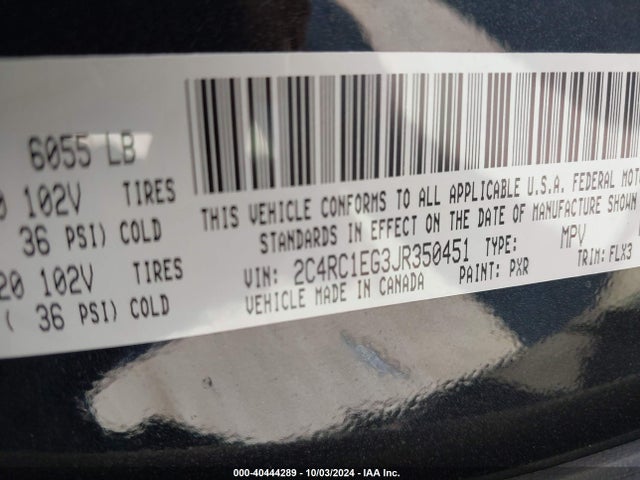 Chrysler Pacifica Touring L Plus 2018 2C4RC1EG3JR350451 Image 9