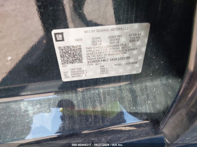 1GNSKHKC1KR335735 Chevrolet Suburban Lt