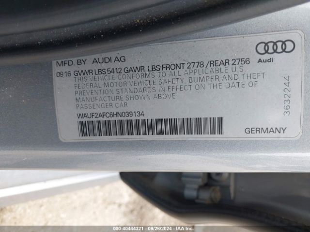 WAUF2AFC6HN039134 Audi A6 3.0t Premium Plus