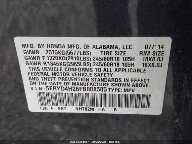 5FRYD4H26FB008505 Acura MDX
