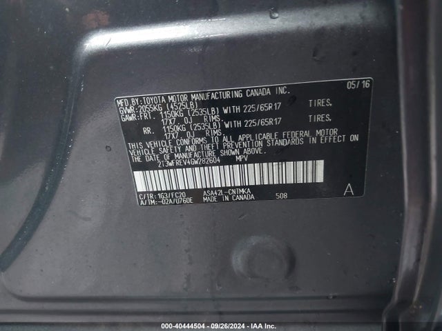 Toyota Rav4 Xle 2016 2T3WFREV4GW282604 Image 9