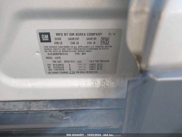KL4CJBSB5FB075143 Buick Encore Convenience