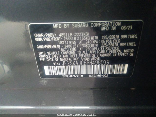 JF2SKAJC6PH498039 Subaru Forester Sport
