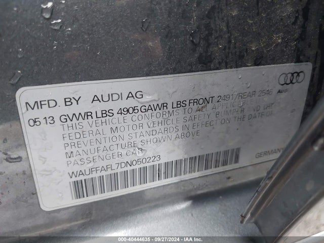 2013 AUDI A4 WAUFFAFL7DN050223 Photo 8