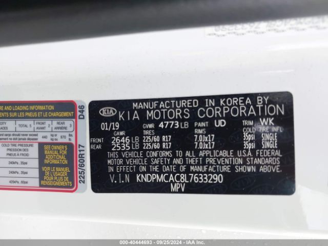 KNDPMCAC8L7633290 KIA Sportage Lx