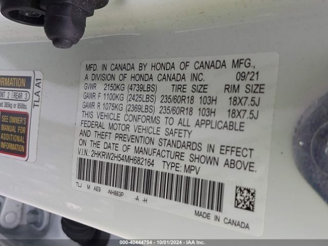 2HKRW2H54MH682164 Honda Cr-v Awd Ex