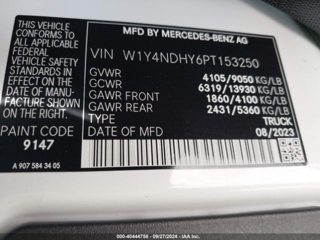 W1Y4NDHY6PT153250 Mercedes-Benz Sprinter 2500 High Roof 4-cyl Diesel Ho