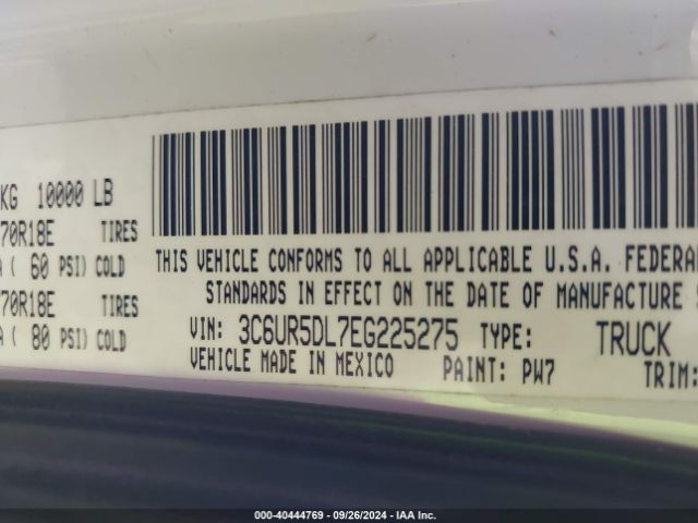 3C6UR5DL7EG225275 RAM 2500 Slt