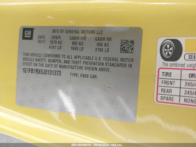 Chevrolet Camaro 1lt 2018 1G1FB1RX6J0131373 Image 9