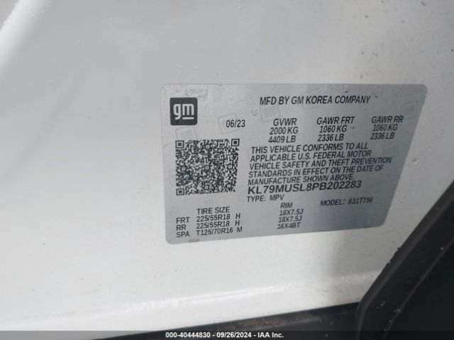 KL79MUSL8PB202283 Chevrolet Trailblazer Awd Rs