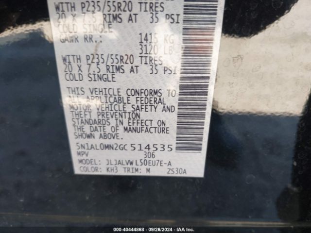 5N1AL0MN2GC514535 Infiniti QX60