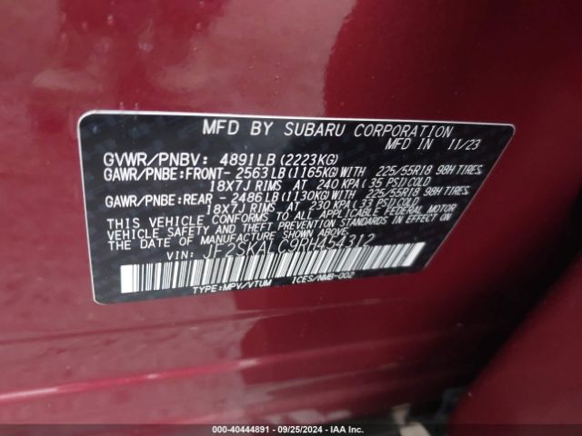 JF2SKALC9RH454312 Subaru Forester Limited