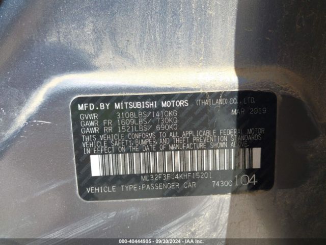 ML32F3FJ4KHF15201 Mitsubishi Mirage G4 Es
