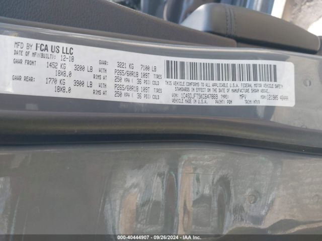 1C4SDJFT5KC647869 Dodge Durango Pursuit Awd