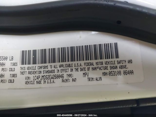 1C4PJMDS2EW260046 Jeep Cherokee Limited