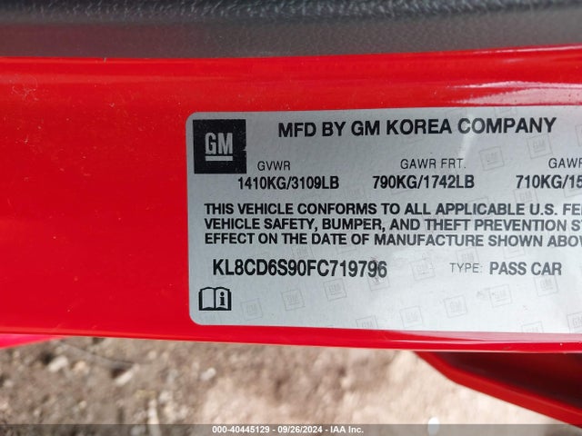 Chevrolet Spark 1lt Cvt 2015 KL8CD6S90FC719796 Image 9
