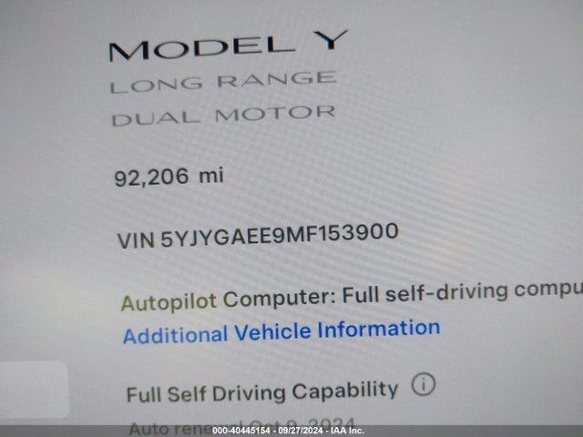 2021 TESLA MODEL Y 5YJYGAEE9MF153900 Photo 8