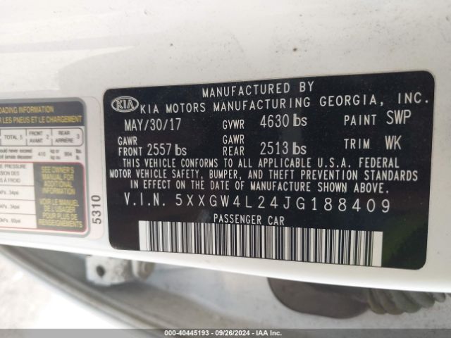 5XXGW4L24JG188409 KIA Optima Sx Turbo