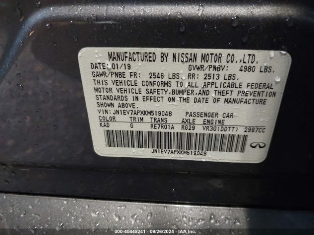 JN1EV7APXKM519048 Infiniti Q50 3.0t Luxe