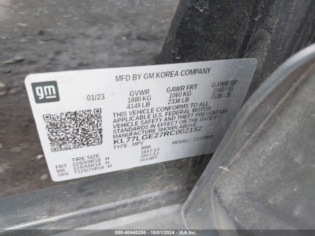 KL77LGE27RC002152 Chevrolet Trax Fwd 1rs