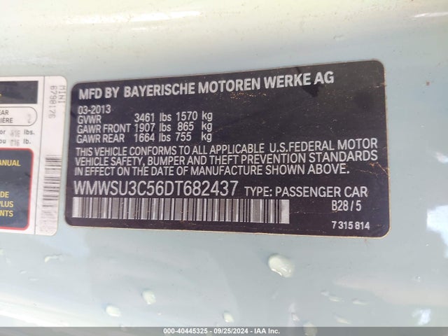 2013 MINI HARDTOP WMWSU3C56DT682437 Photo 8